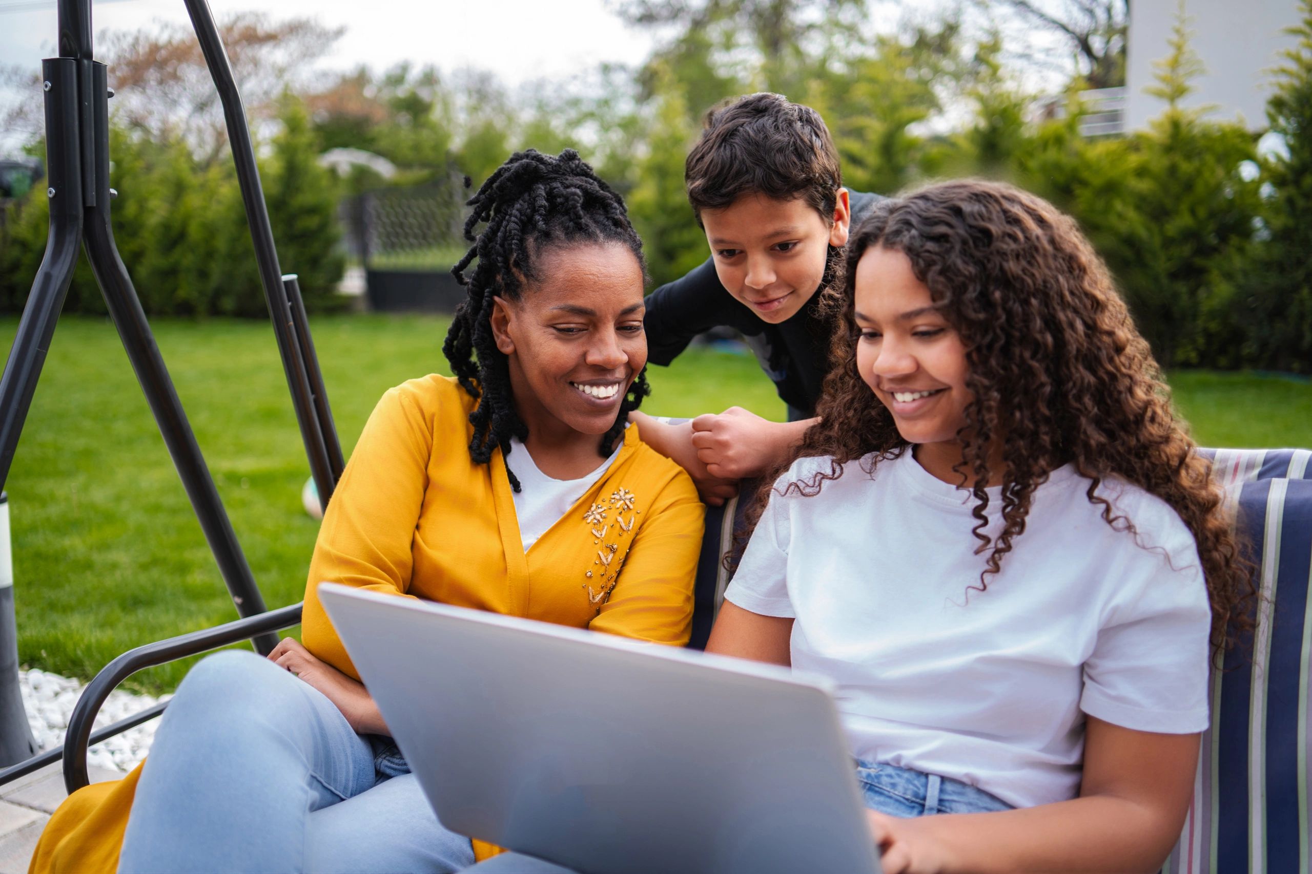 Parent and children sharing a connected family moment